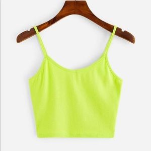 Lime‎ green ribbed crop top